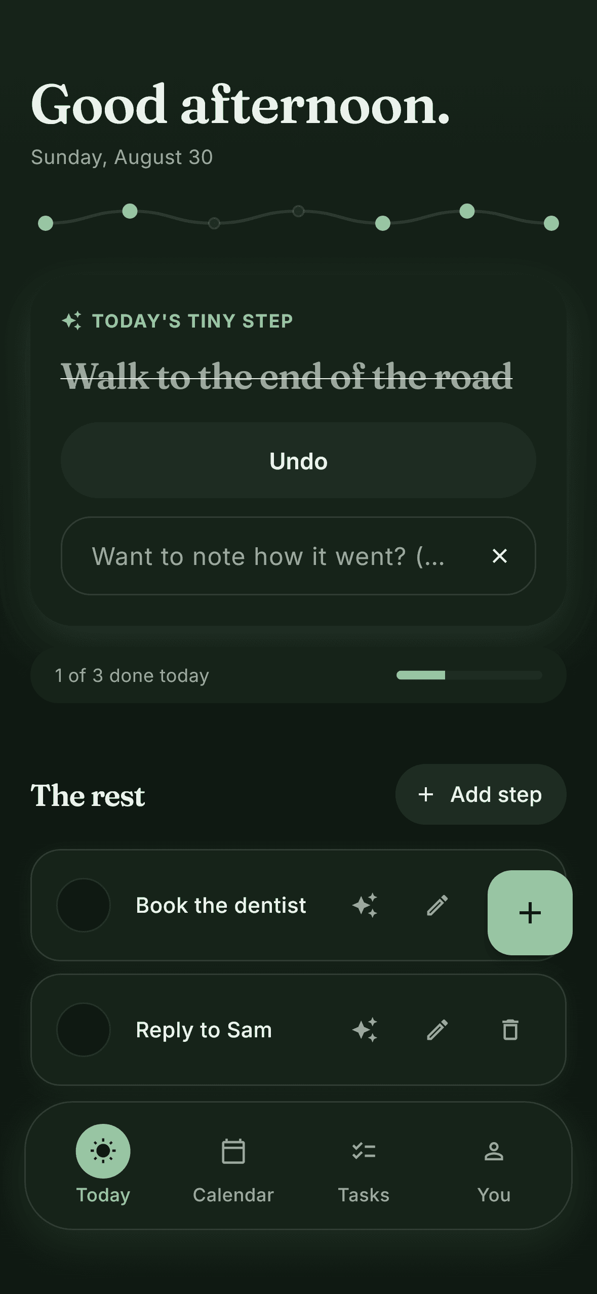 Stepli in dark mode